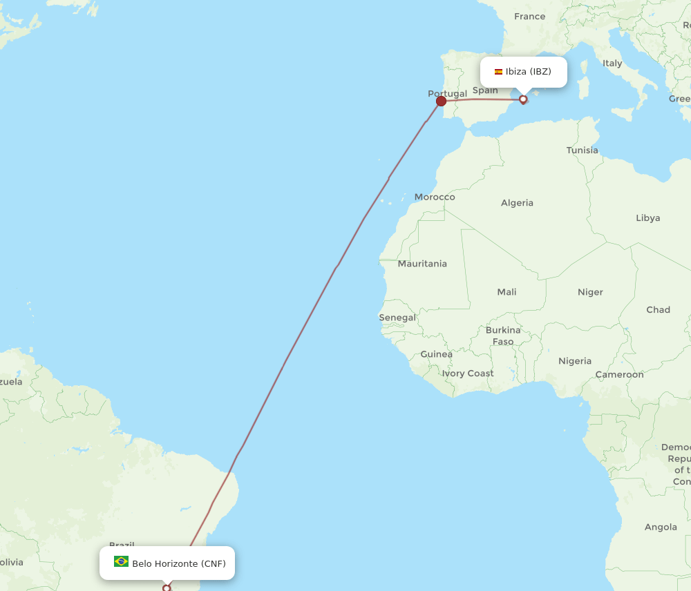CNF-IBZ flight routes