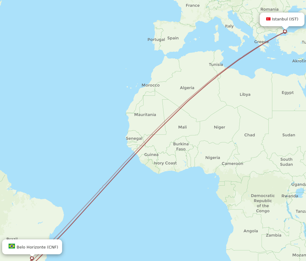 CNF-IST flight routes