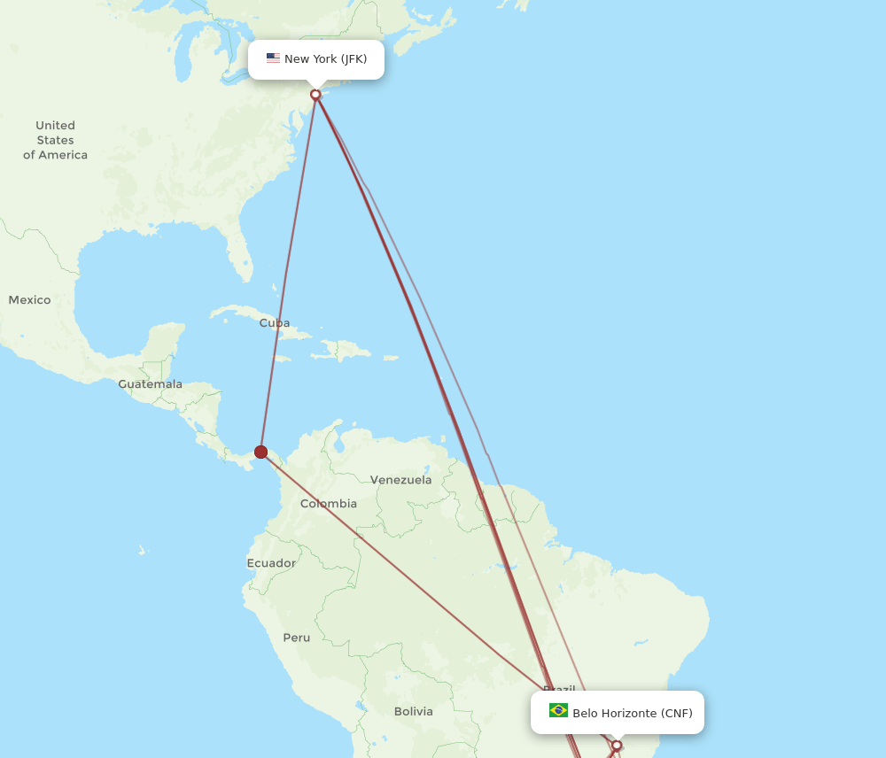 CNF-JFK flight routes
