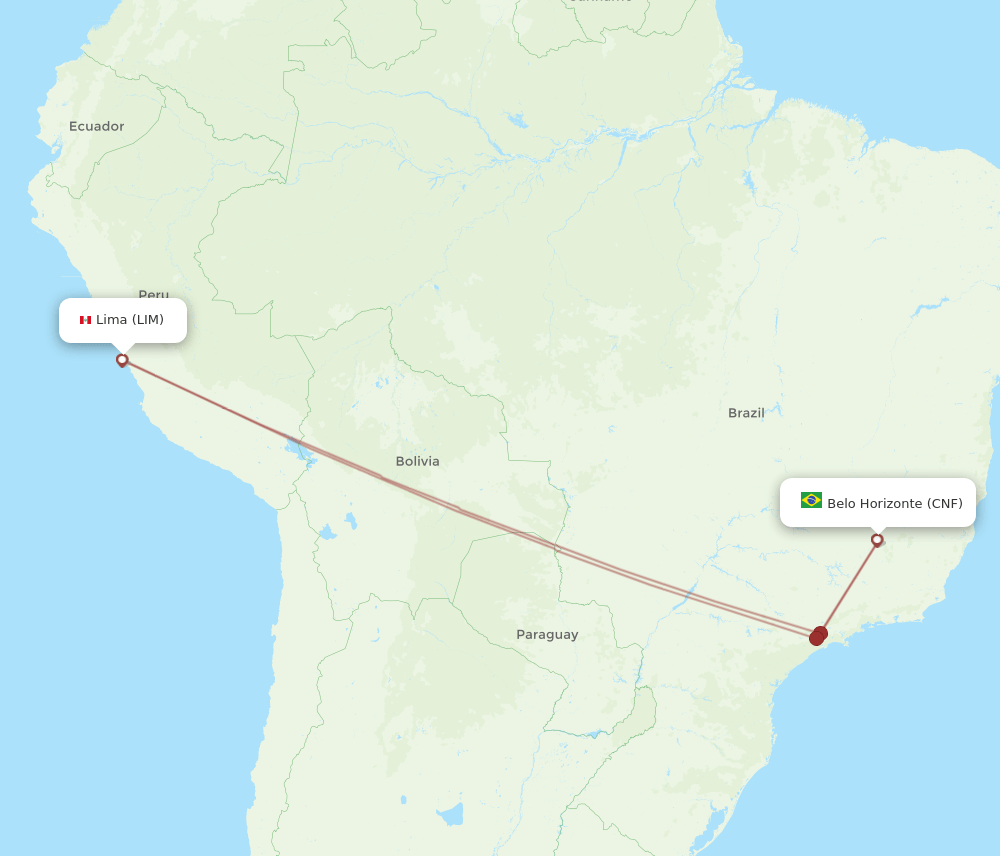 CNF to LIM flights and routes map