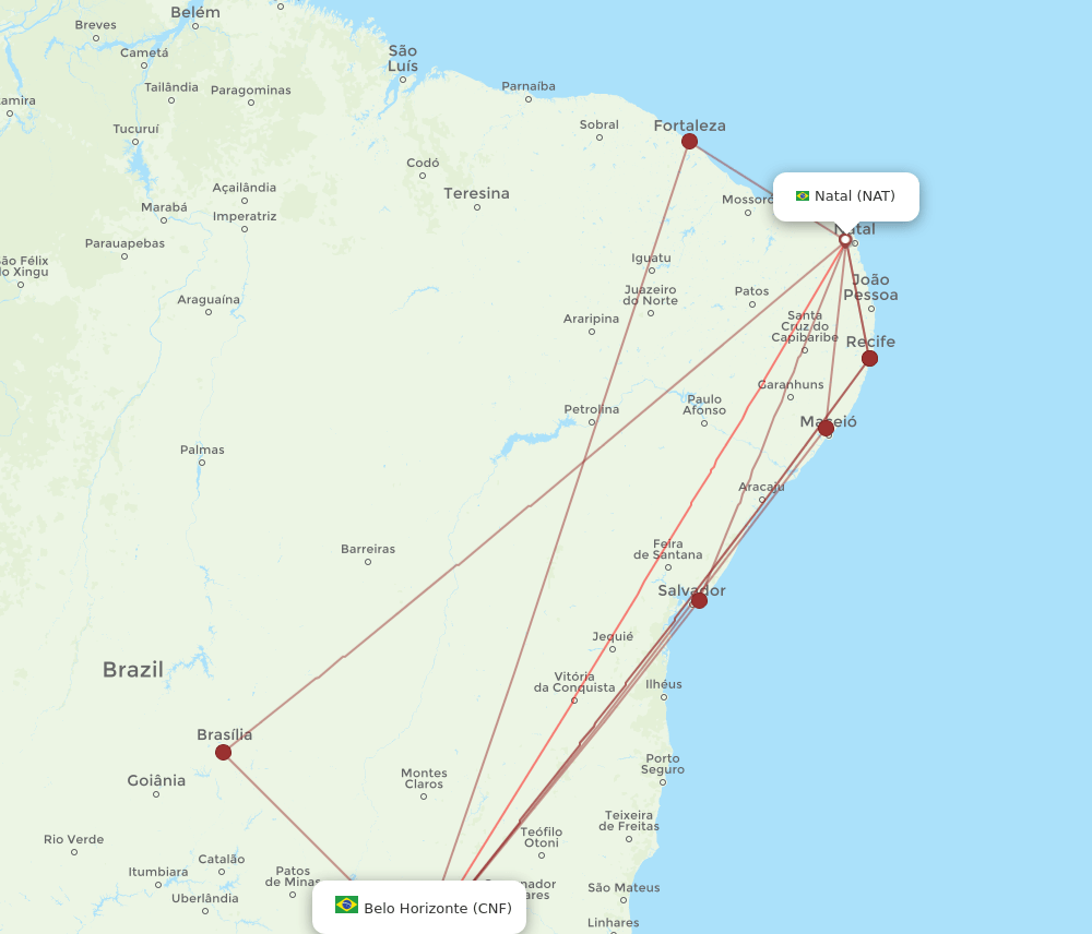 CNF-NAT flight routes