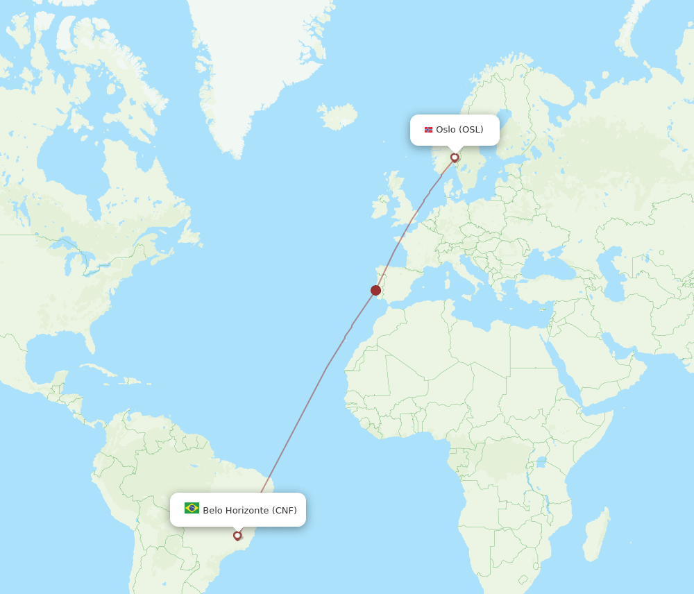 CNF-OSL flight routes