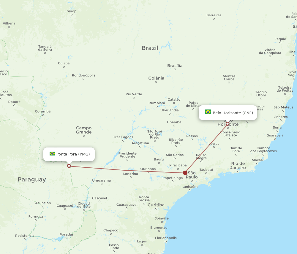 CNF-PMG flight routes