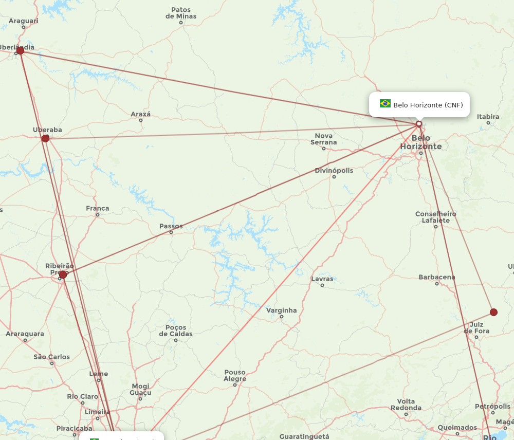 CNF to VCP flights and routes map