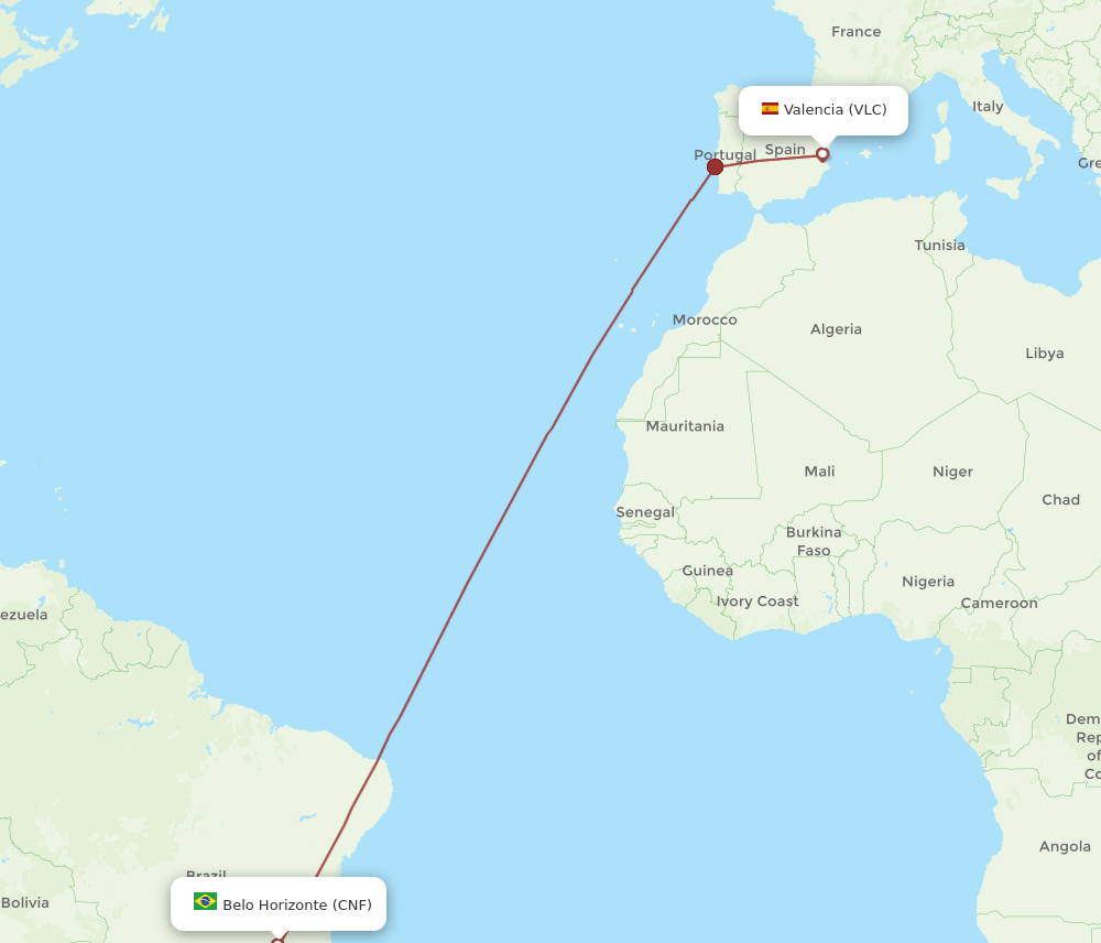 CNF-VLC flight routes