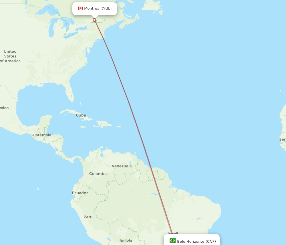 CNF-YUL flight routes