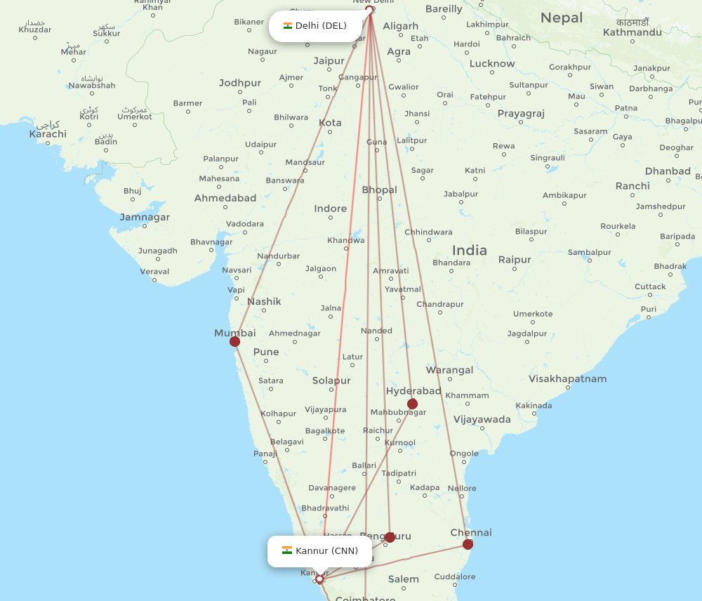 CNN-DEL flight routes