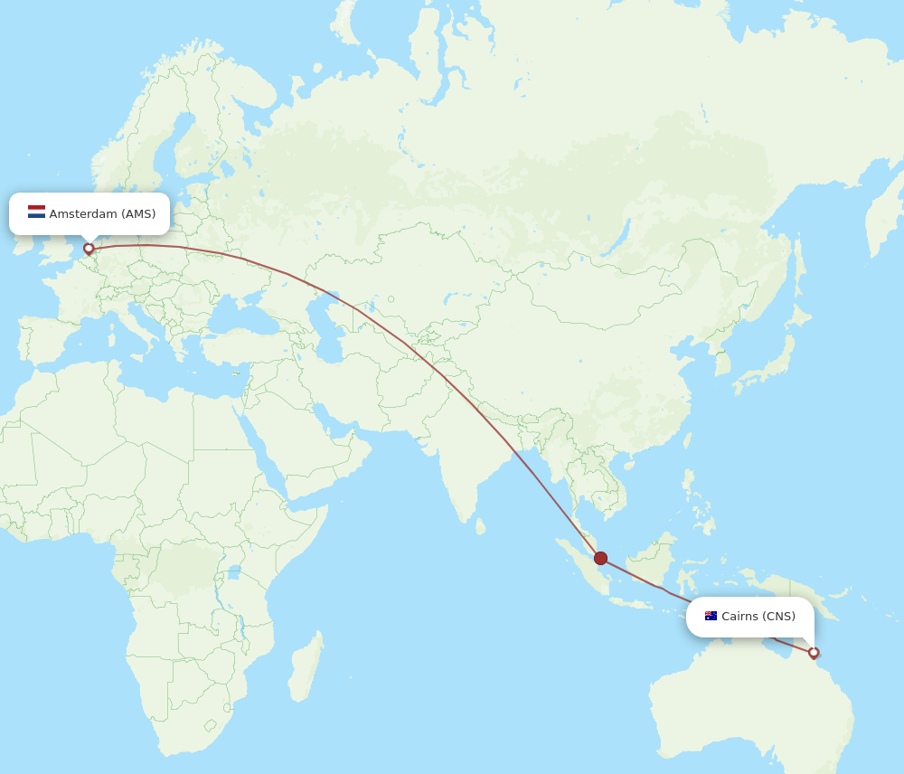 CNS-AMS flight routes