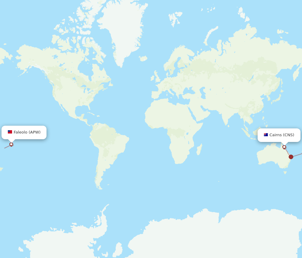 CNS to APW flights and routes map