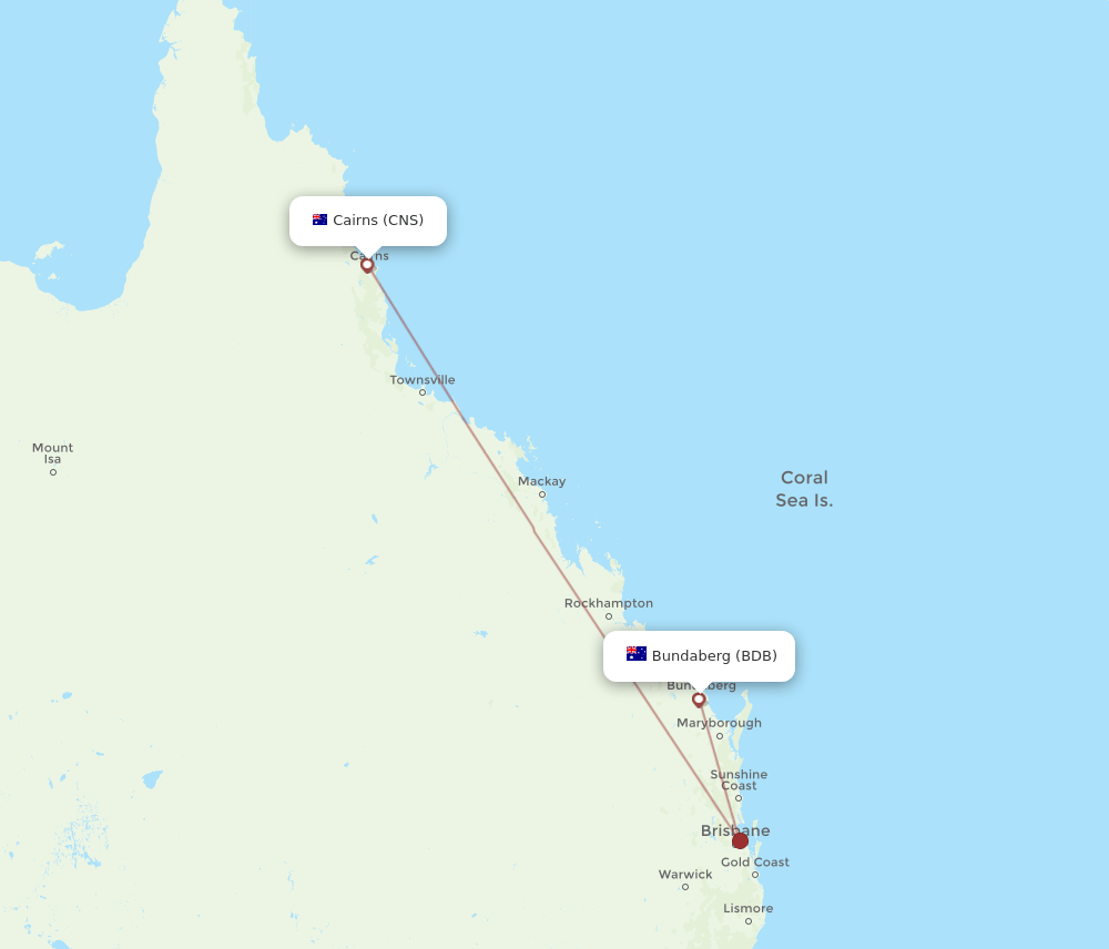 CNS-BDB flight routes
