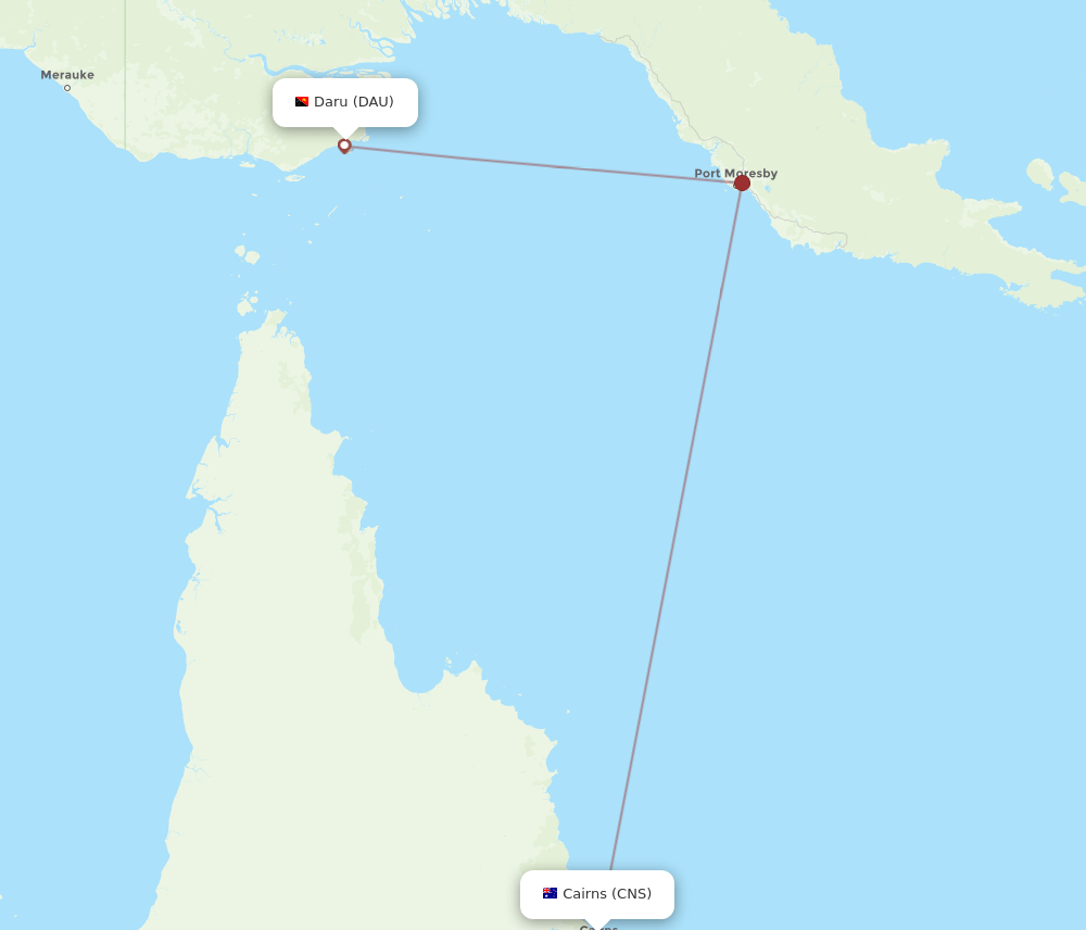 CNS-DAU flight routes