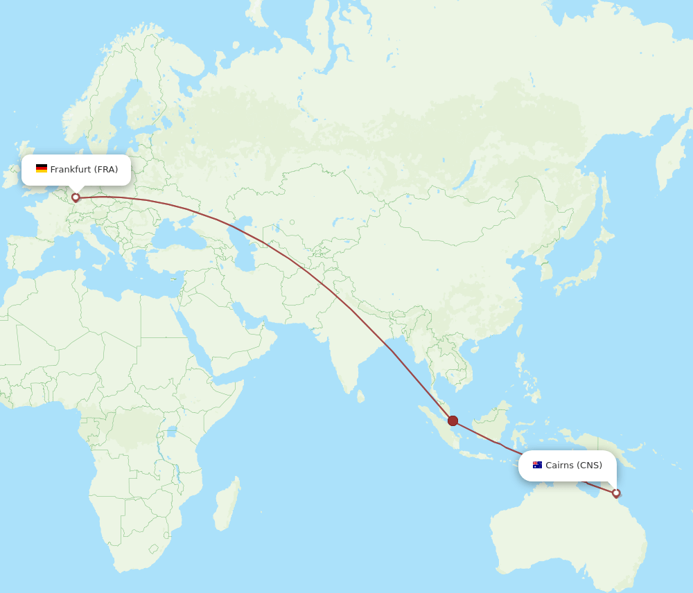 CNS to FRA flights and routes map