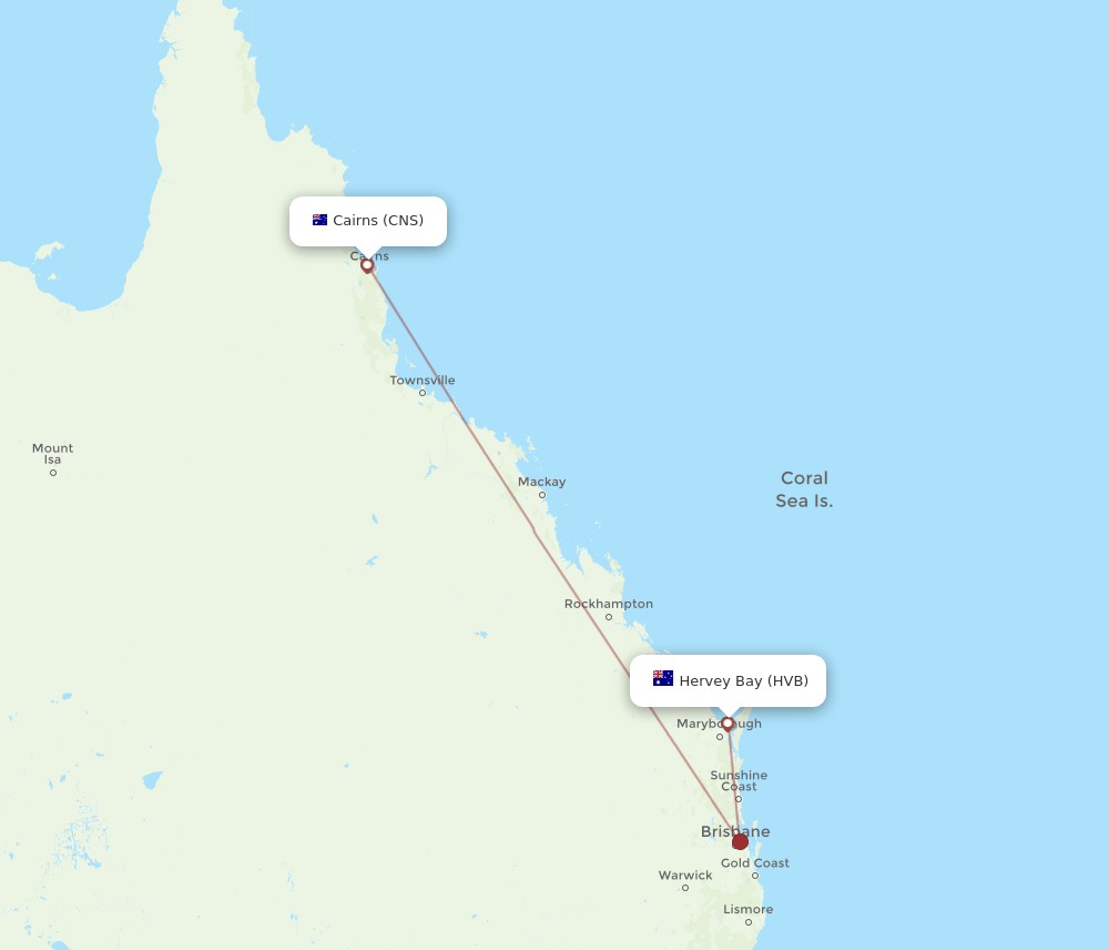 CNS-HVB flight routes