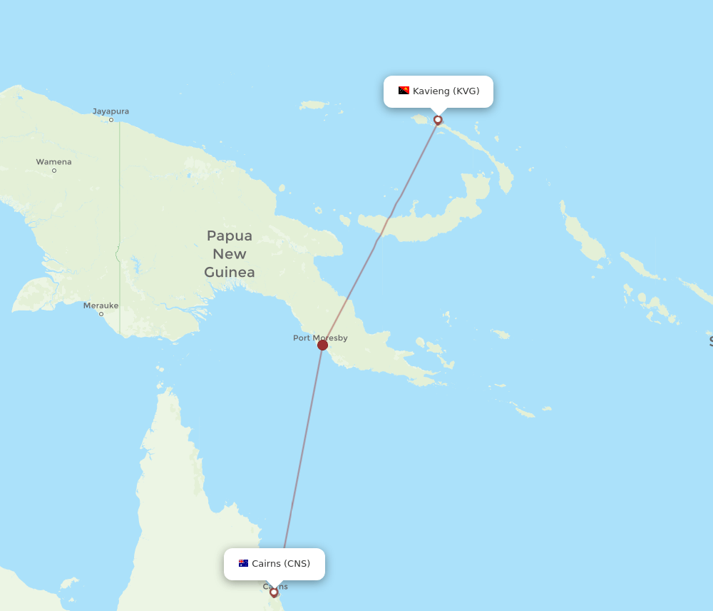 CNS-KVG flight routes