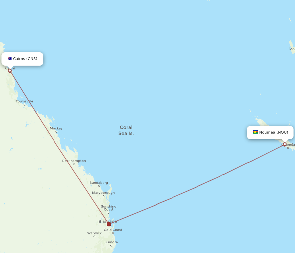 CNS-NOU flight routes