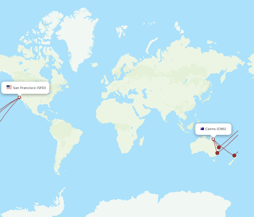 CNS-SFO flight routes