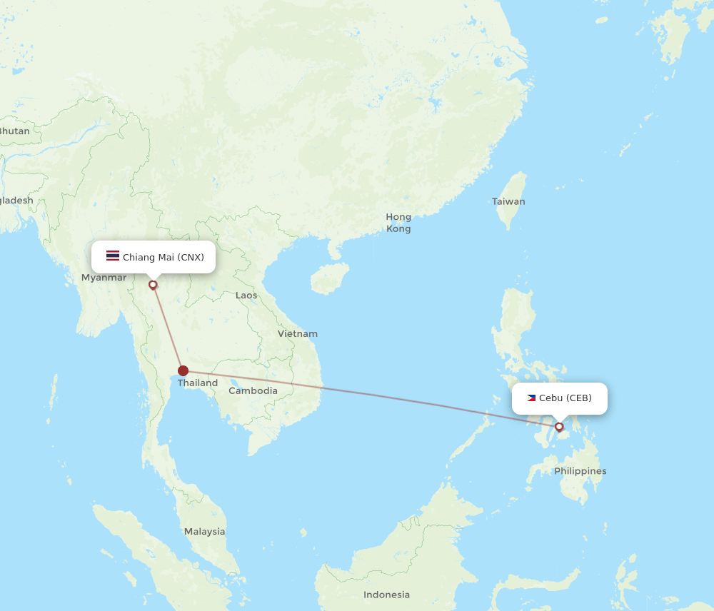 CNX-CEB flight routes
