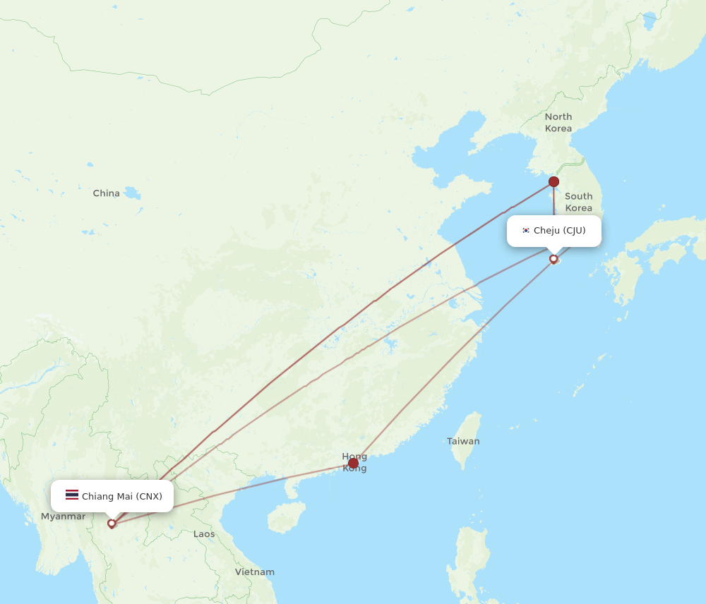 CNX-CJU flight routes