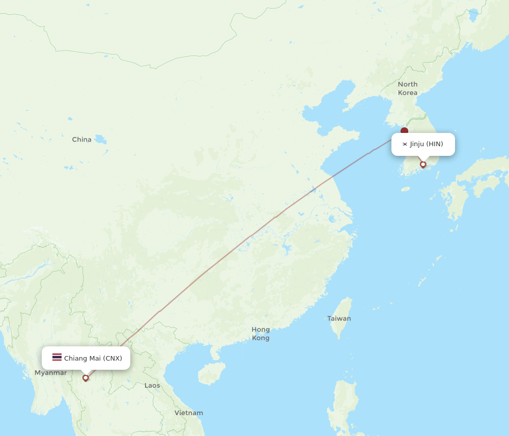 CNX-HIN flight routes