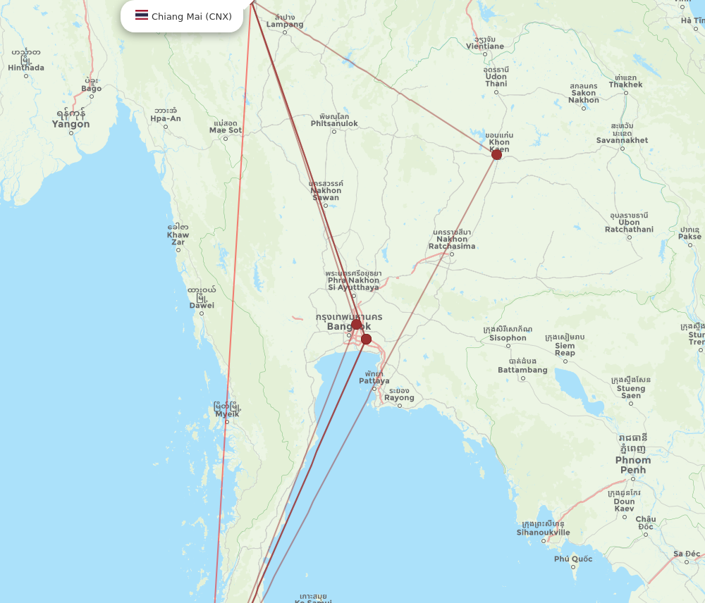 CNX to HKT flights and routes map