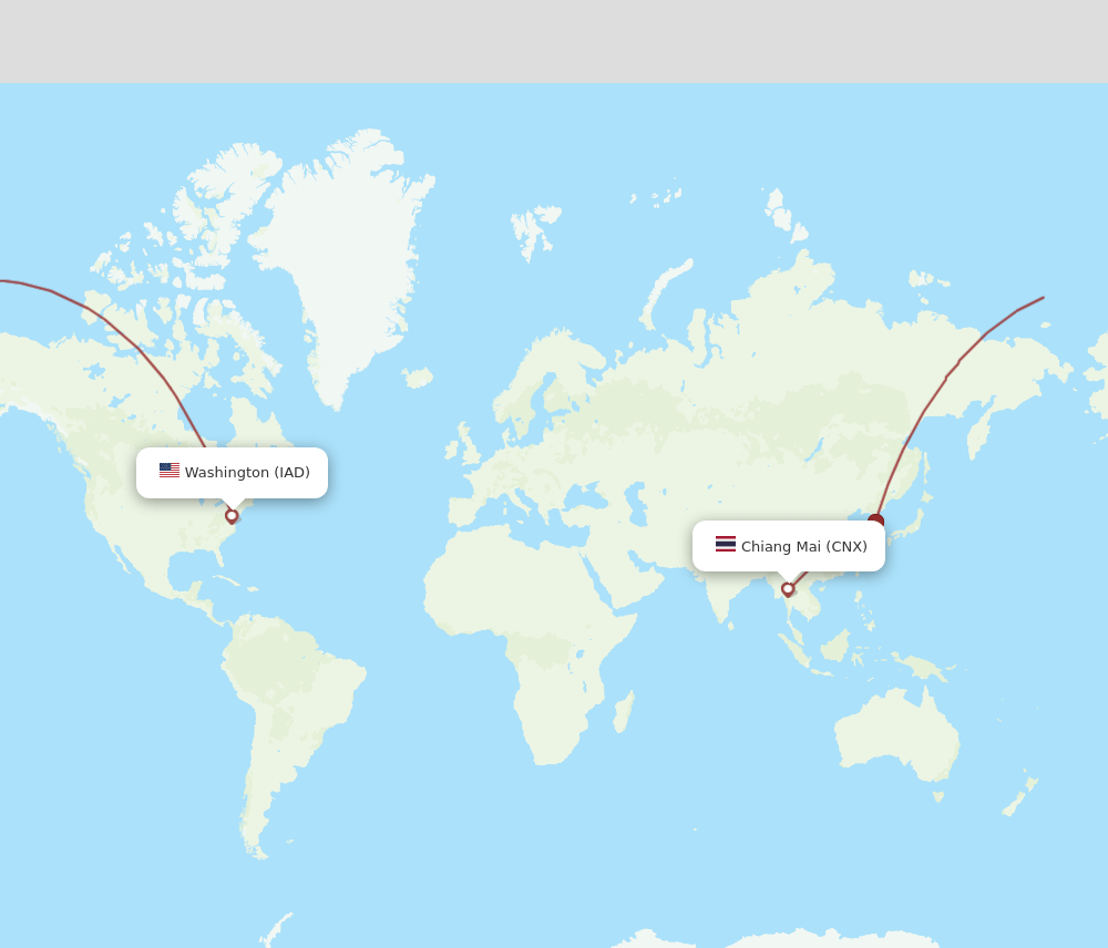 CNX to IAD flights and routes map