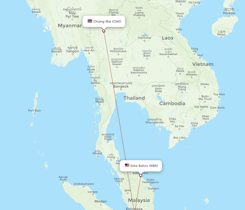 CNX-KBR flight routes