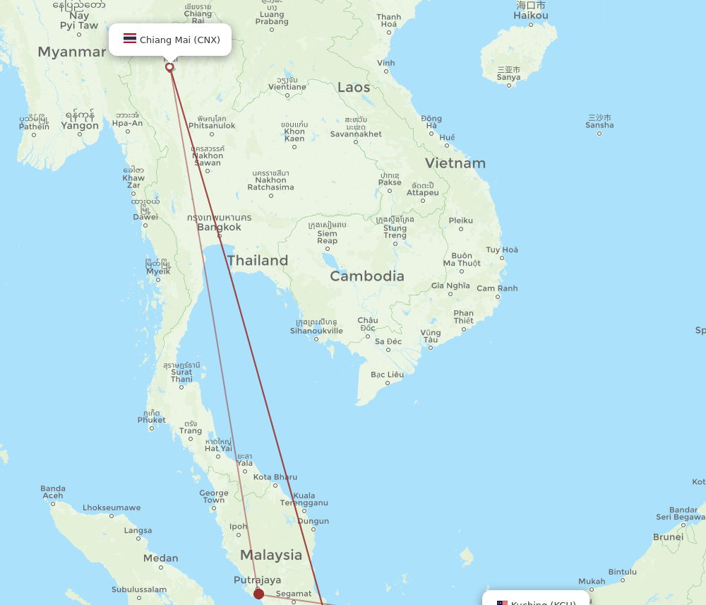 CNX-KCH flight routes
