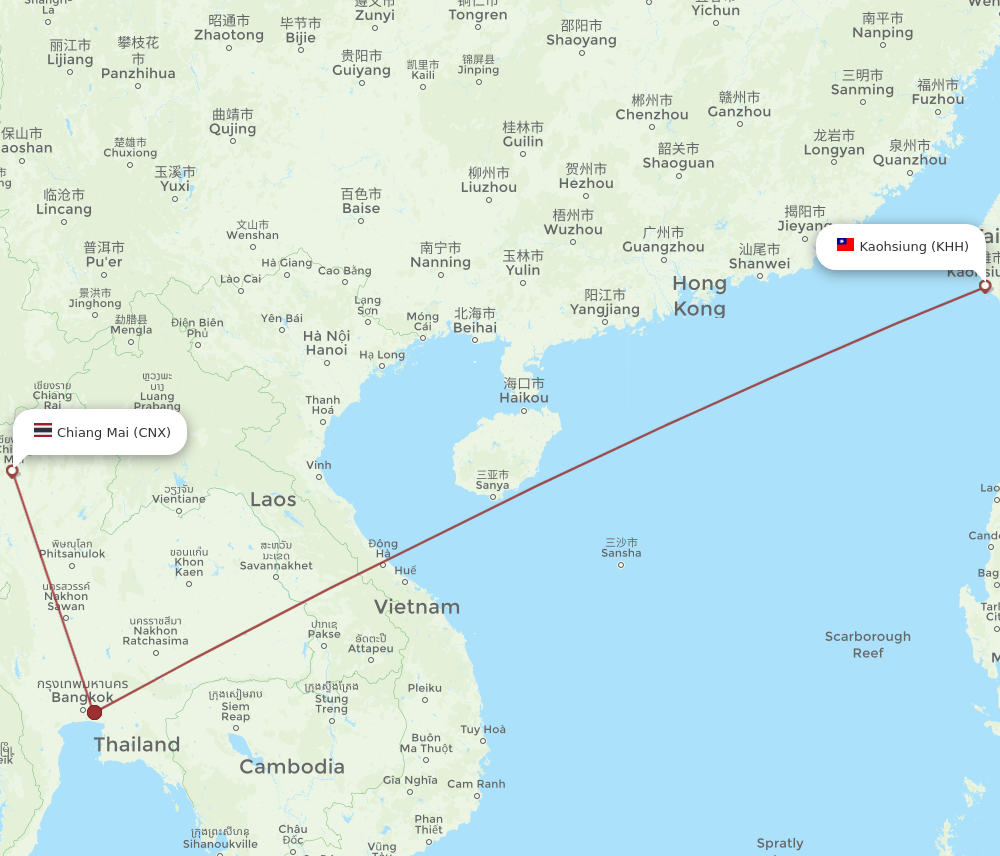 CNX-KHH flight routes