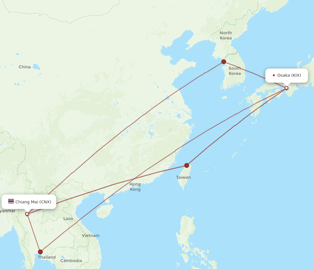CNX-KIX flight routes
