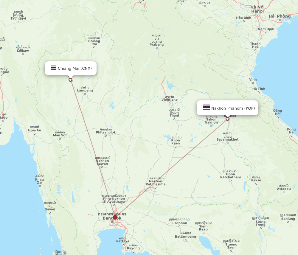 CNX-KOP flight routes