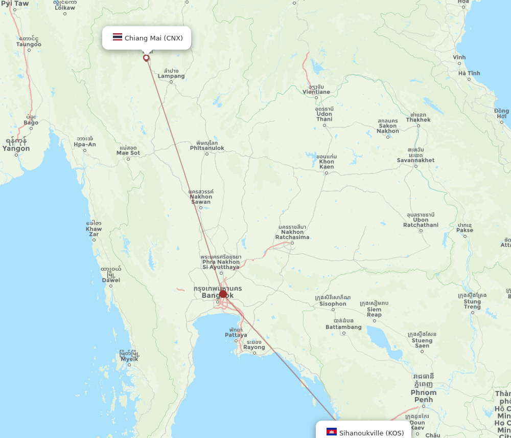 CNX-KOS flight routes