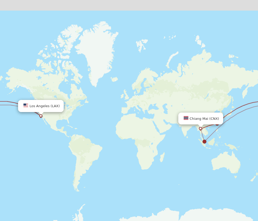 CNX-LAX flight routes