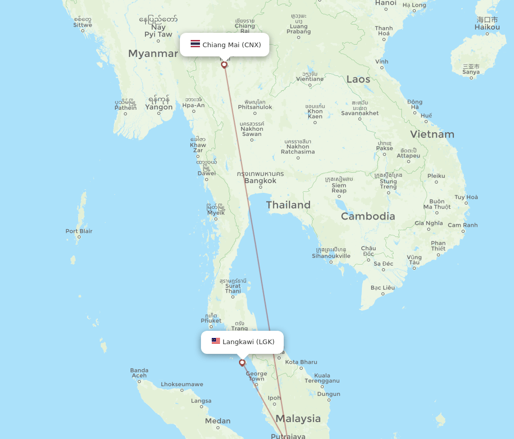 CNX-LGK flight routes