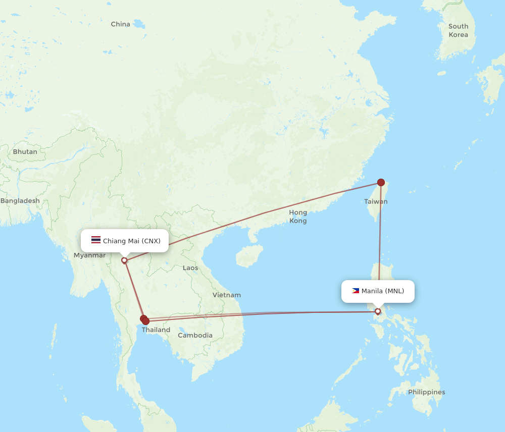 CNX to MNL flights and routes map