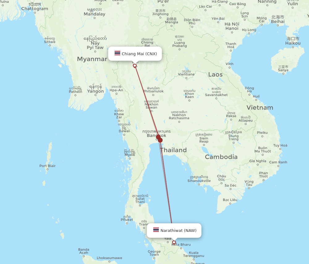 CNX-NAW flight routes
