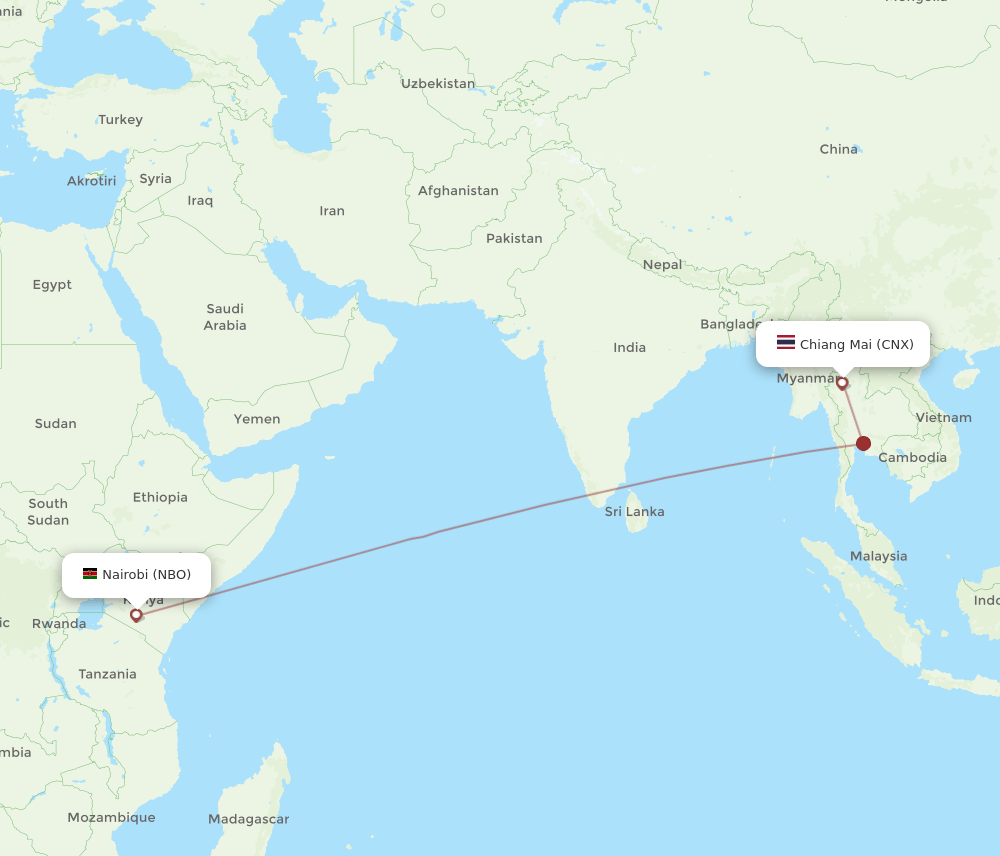 CNX-NBO flight routes