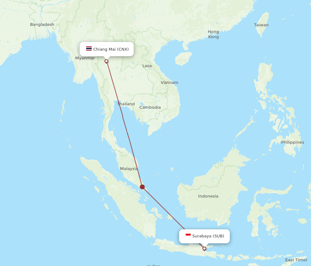 CNX-SUB flight routes