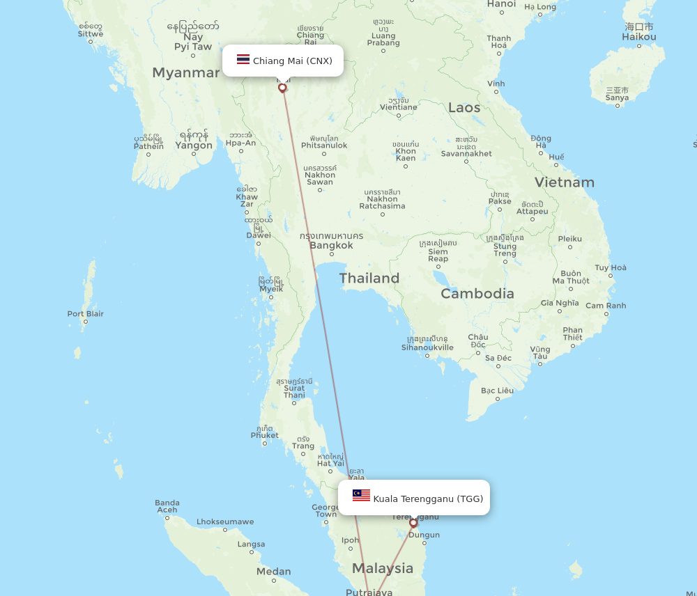 CNX-TGG flight routes