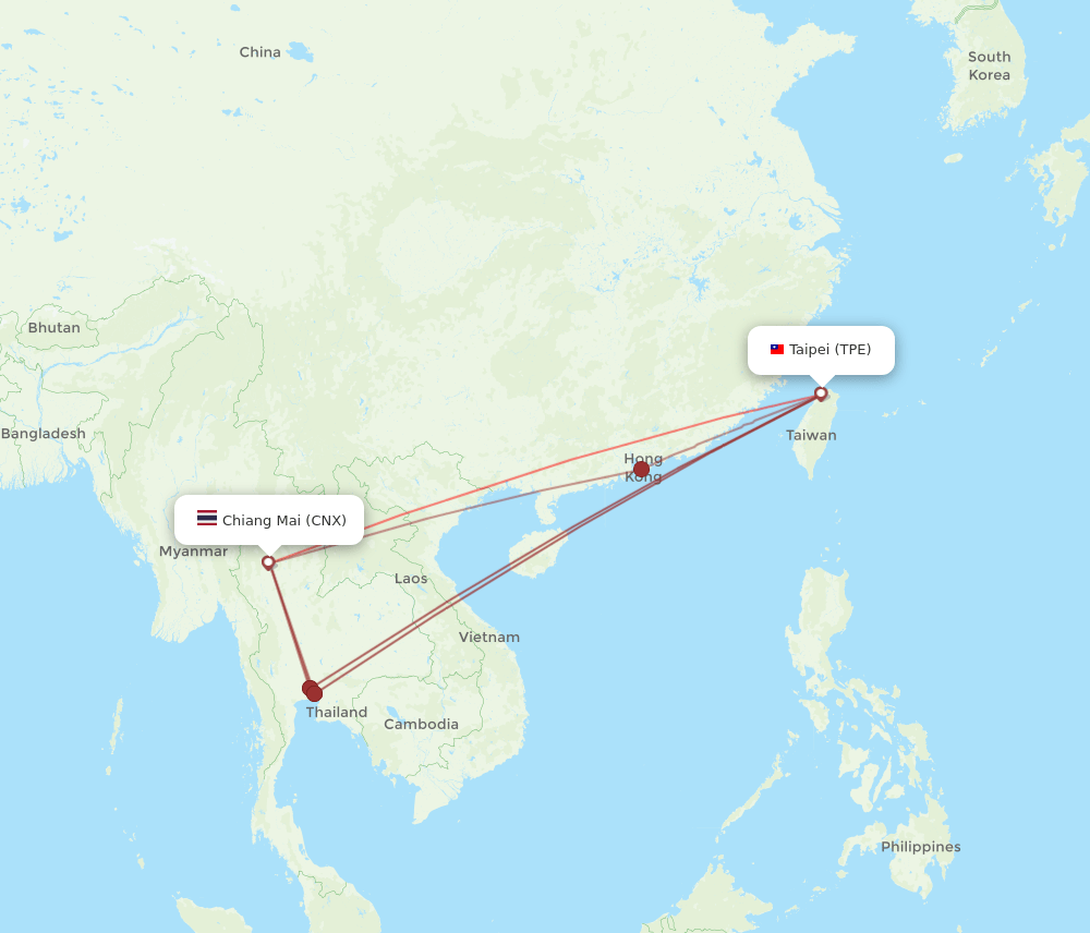 CNX-TPE flight routes