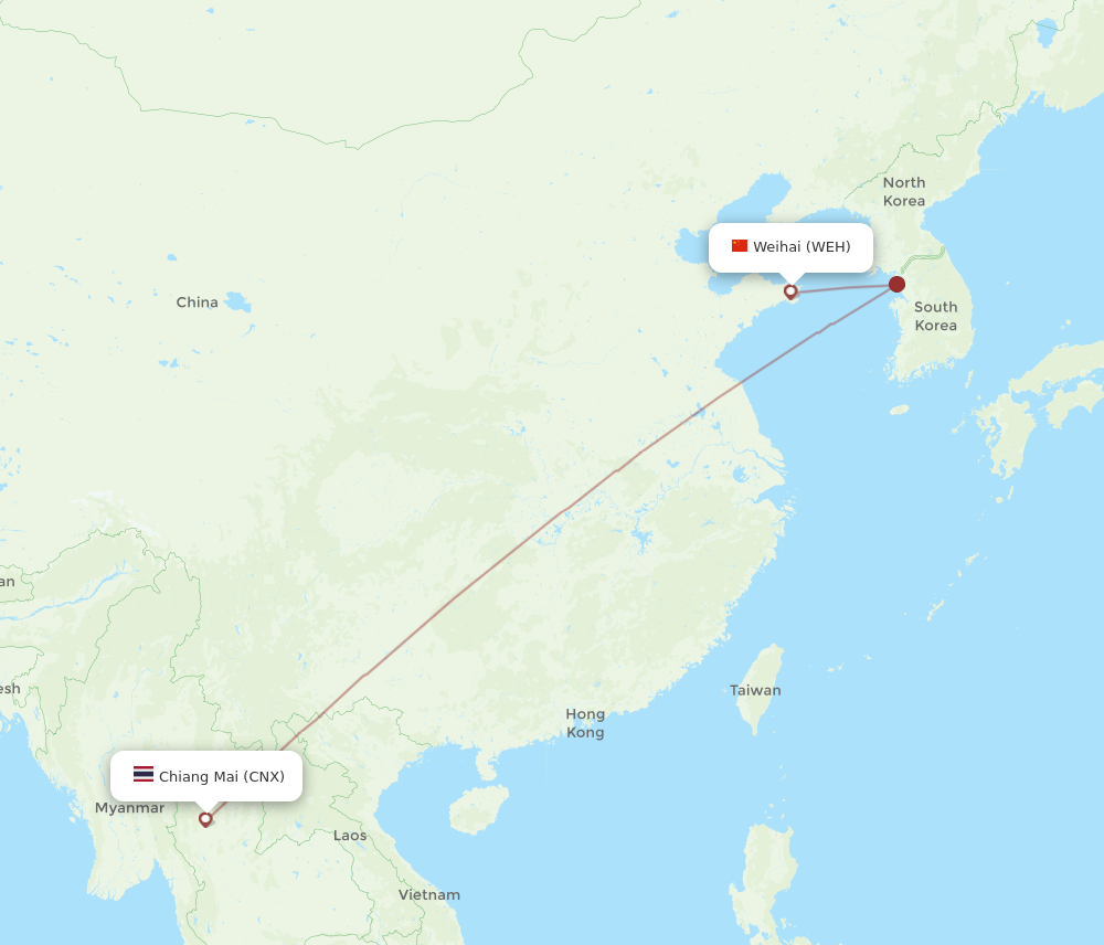 CNX-WEH flight routes