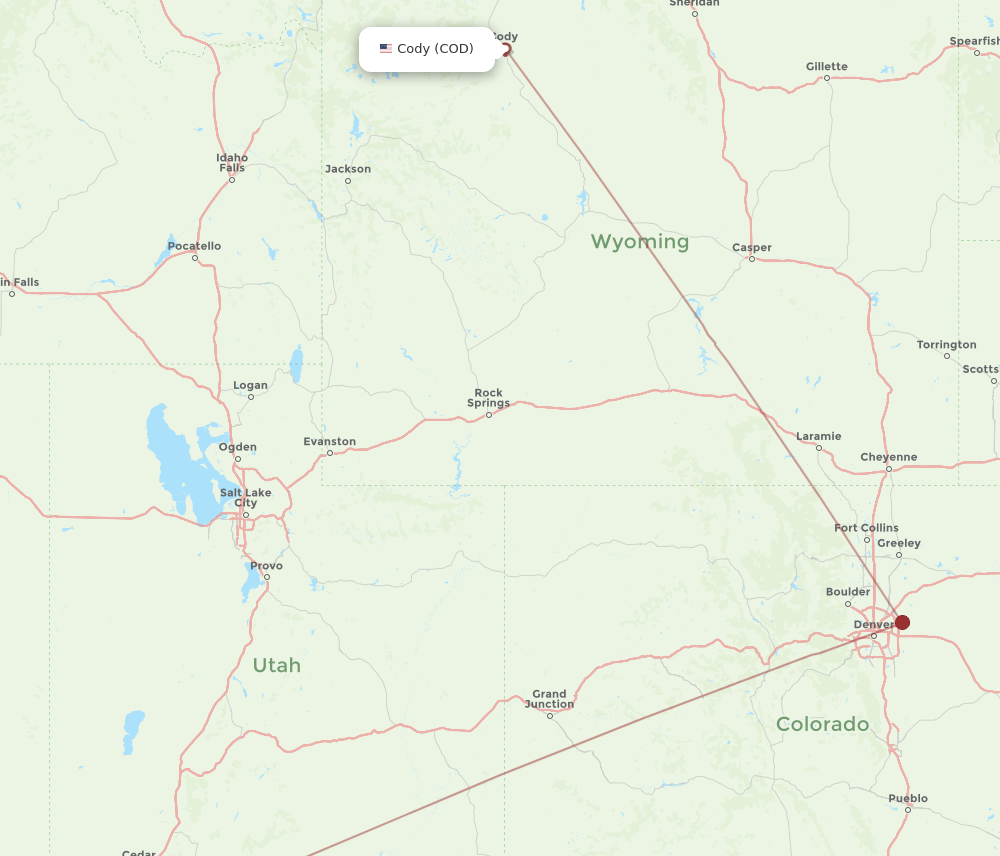 COD-SGU flight routes