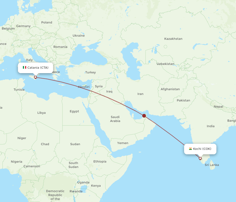 COK-CTA flight routes