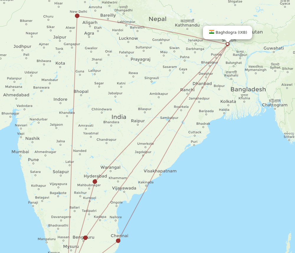 COK-IXB flight routes