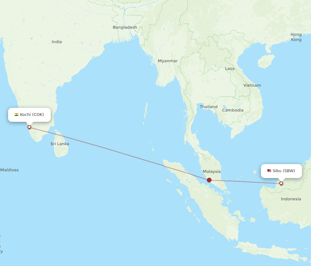 COK-SBW flight routes