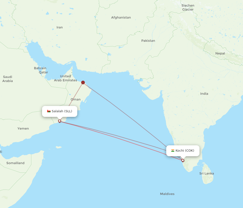COK-SLL flight routes