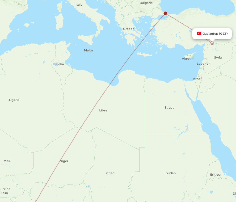 COO-GZT flight routes