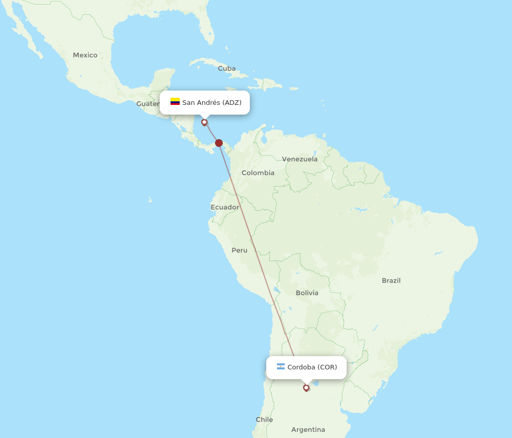 COR to ADZ flights and routes map