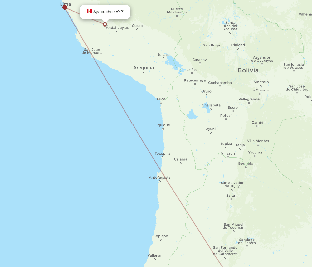 COR to AYP flights and routes map