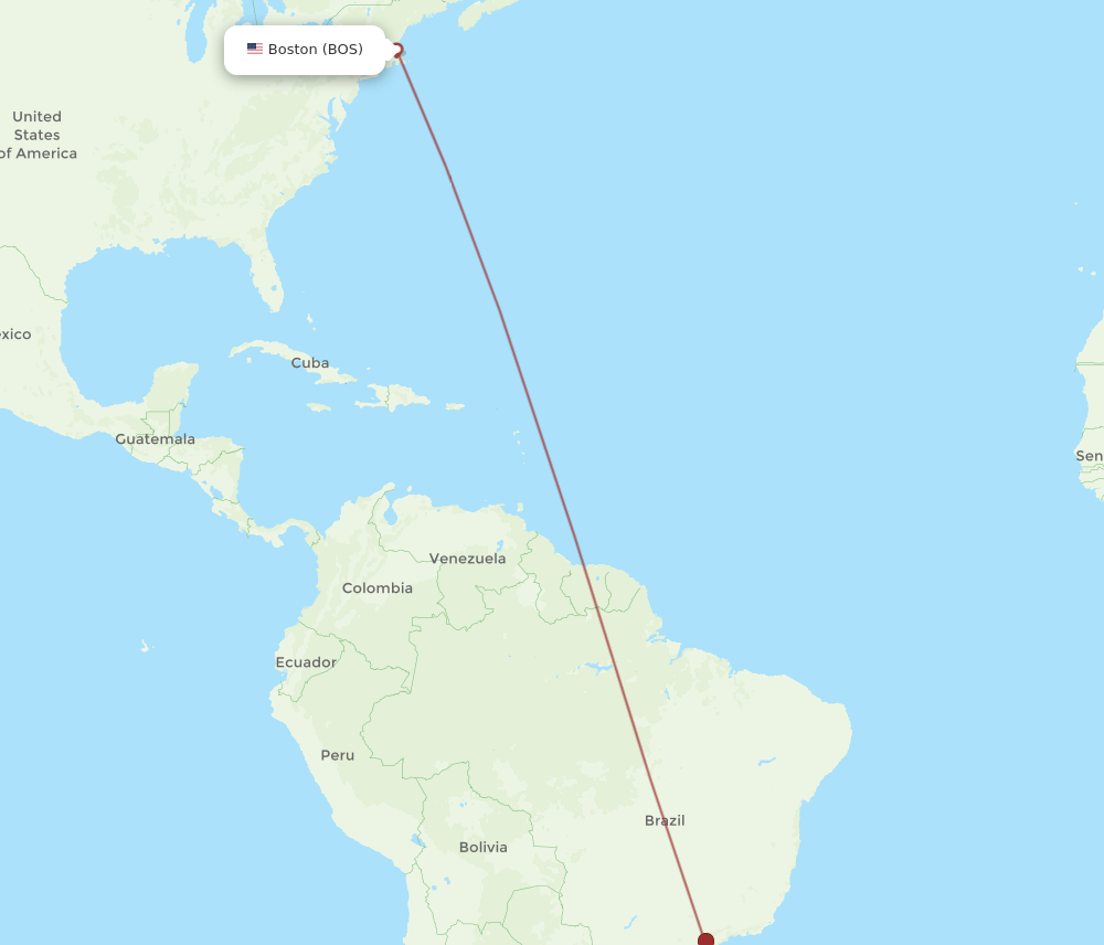 COR-BOS flight routes