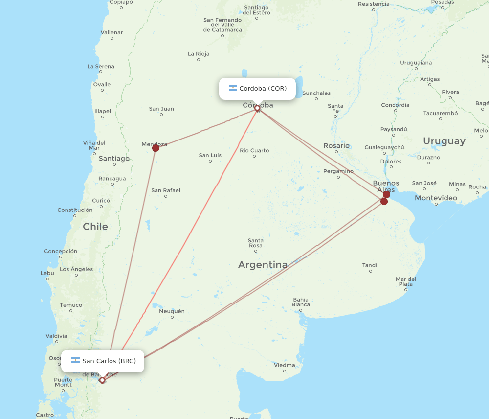 COR-BRC flight routes